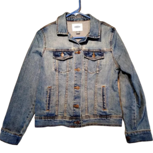 Old Navy Women's Long  Sleeve Button Down Blue Denim Jean Jacket Size Small